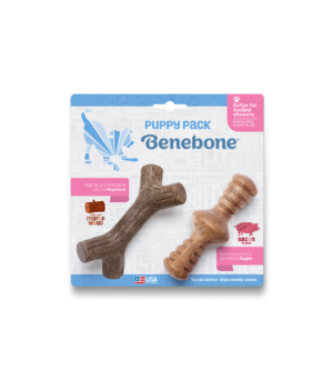 Benebone Puppy Pack Stick & Zaggler Dog Chew Toy Maplewood & Bacon, 1ea/XS|2 pk