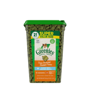 Greenies Feline Adult Cat Dental Treats Oven Roasted Chicken, 1ea/21 oz