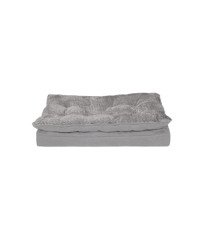 Fur Haven Pet Products Minky Faux Fur & Suede Pillow-Top Pet Bed Titanium Gray, 1ea/MD