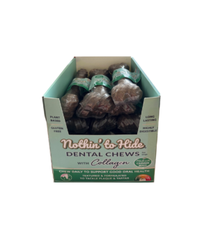 Fieldcrest Farms Nothin' to Hide Dental Bone Collagen Dog Chew Display