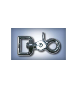 Keytone Mfg. & Supply Round Eye Scissor Snap Hook Nickel Plate, 1ea/Length: 2 1/2 in, Eye: 1 in