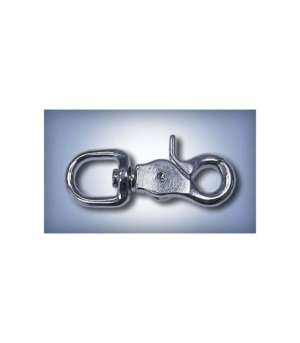 Keytone Mfg. & Supply Round Eye Scissor Snap Hook Nickel Plate, 1ea/Length: 2 3/4 in, Eye: 3/4 in