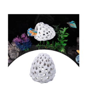 Shrimp House Decor under $5! Xqxayjr Egg Shaped Shrimp Hideout for Aquarium, Porous Breeding Cave with Coral Design, Fish Tank Decoration for Shrimp and Small Fish, Aquatic Ornament